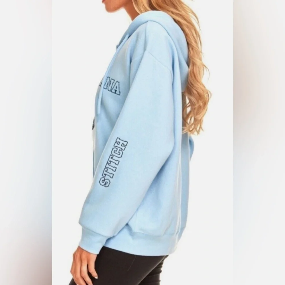 DISNEYLAND - Women's Light Blue STITCH Full Zip Hoodie - Picture 10 of 11